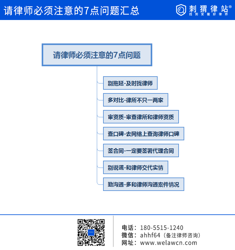 请律师必须注意的7点问题汇总